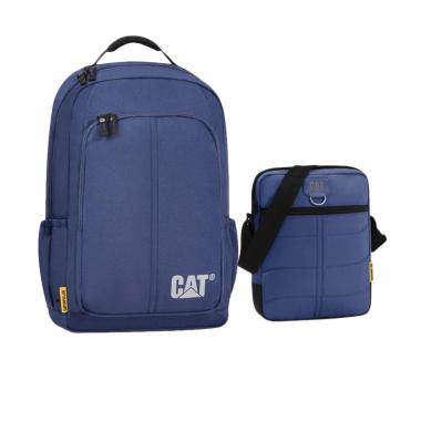 Cat Innovado Tas Ransel Pria - Navy Blue + Cat Ryan Tas Selempang Pria - Navy
