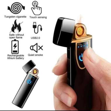 Korek Api Elektrik Sensor Sidik Jari Rechargeable Bisa Cas Charge USB