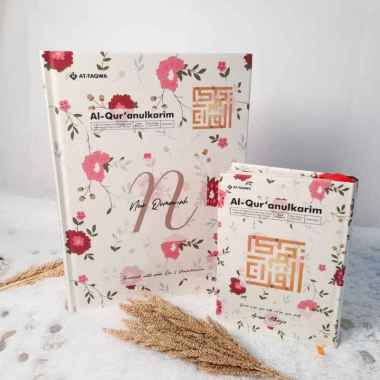 Al QURAN AT TAQWA FLORAL CUSTOM NAMA UKURAN A4 A5 B6 AL-QURAN HAFALAN AT-TAQWA PERKATA & BONUS B6 Ca