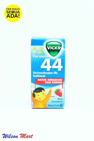 VICKS ANAK ANAK FORMULA 44 STRAWBERRY BATUK BERDAHAK DAN KERING 27 ML
