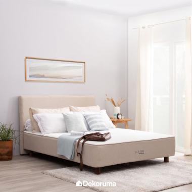 Dekoruma Kenko Kasur Spring Bed Full Set Medium Firm [Matras Springbed dan Sandaran] 120 x 200 CREAM