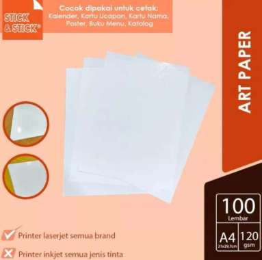 Kertas Foto Brosur A4 Glossy 120 gram/bks (isi 100lbr)