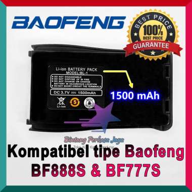 BATERAI HT BAOFENG BF888S BF888 888S BF777 1500mAh Terlaris BLACK