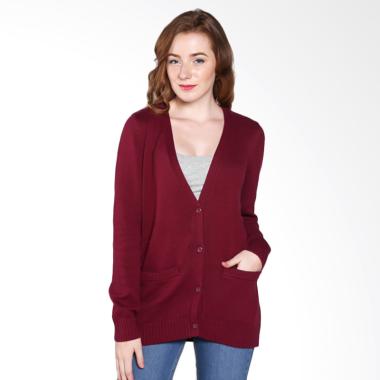 COLDWEAR 15834 Ladies Cotton Cardigan Plum