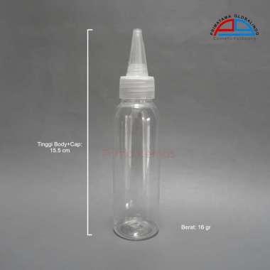 Botol Cap Kerucut 100 ml - botol kosmetik Prima Kemas - botol hair tonic - botol skincare Pet 100 ml