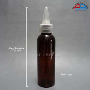 Botol Cap Kerucut 100 ml - botol kosmetik Prima Kemas - botol hair tonic - botol skincare Pet 100 ml