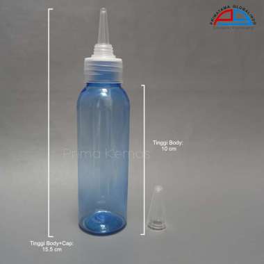Botol Cap Kerucut 100 ml - botol kosmetik Prima Kemas - botol hair tonic - botol skincare Pet 100 ml