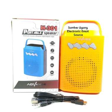 H301 Portable Speaker Advance Digital FM AUX Bluetooth USB Wireless Kuning