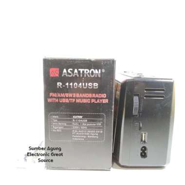 Asatron Speaker Radio R1104 R1104USB 1104 Senter FM AM SW 3Bands USB T Hitam