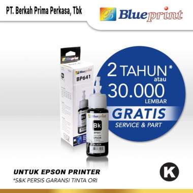 BLUEPRINT Tinta Epson Refill BP641 For Printer Epson 70ml Black - Hitam Hitam
