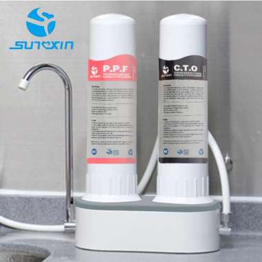 Filter Air Pemurni Air Keran Saringan Air PDAM Tanah / Air Minum Sehat 2 Tabung Putih