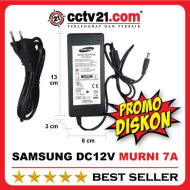 cctv21 Adaptor Merk SAMSUNG Output DC12V Murni 7A HITAM