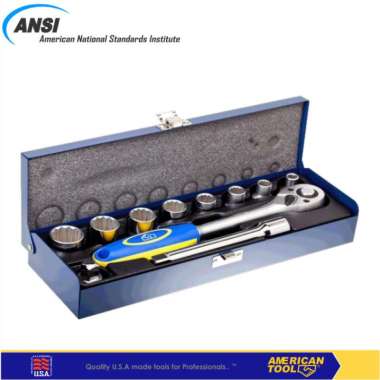 American Tool 8957566 Kunci 1/2"DR Socket Set 12PT 11 Pcs wrench