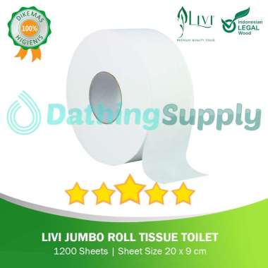Livi Jumbo Roll Toilet JRT [ 1200 sheet / 2 ply / 1 roll ] / Tissue Roll Jumbo