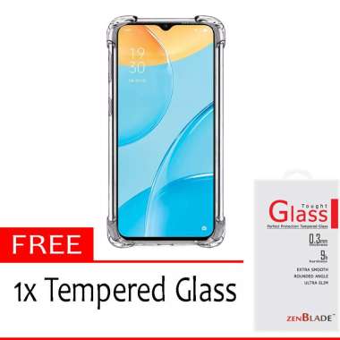 Case Anti Shock Anti Crack Softcase Oppo A15 - Free Tempered Glass -- Clear