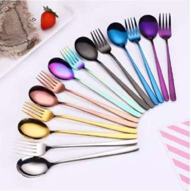 Sendok Garpu Korea Stainless / sujeo set / sendok makan korea - SENDOK dan GARPU ROSE GOLD