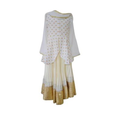 GBS Sens.3in1 Polka Top Set Skirt And Syal Baju Muslim Anak