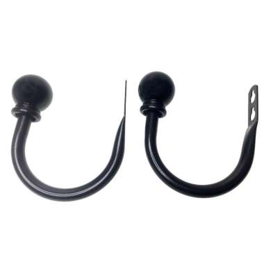 2x Antelope Horn Shaped Curtain Hook Drapery Tieback Hanger Holder Black 