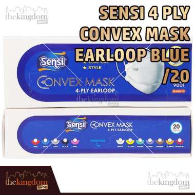 Sensi Mask 4Ply Earloop Blue Convex Mask 4 Ply Evo Plusmed /20 Masker Sensi Biru