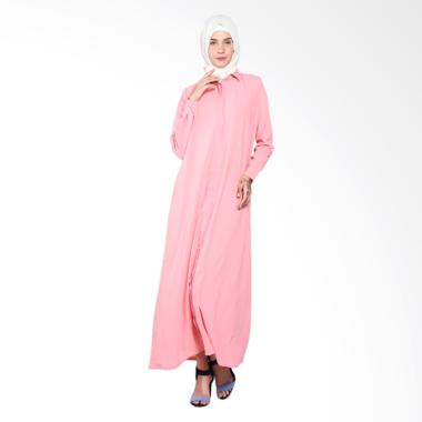 Rauza Rauza Shirt Dress Muslim - Pink Burgundy Rauza Rauza Shirt Dress Muslim - Pink Burgundy