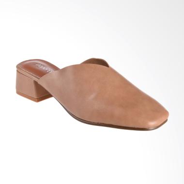 Papercut Shoes GZ 02 Long Xin 566-7 Leather Mules Heels Wanita - Brown