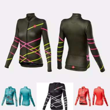 JERSEY BAJU SEPEDA WANITA LENGAN PANJANG - DARK GREEN S