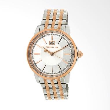 Cerruti Stainless Steel Jam Tangan Pria - Silver Rosegold 1881 CRA072I211B Silver