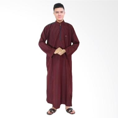 JCFashion Africani Al-Isra Gamis Jubah Muslim Pria - Maroon