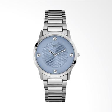 Guess Men Diamond-Accented Jam Tangan Pria - Silver U0428G2