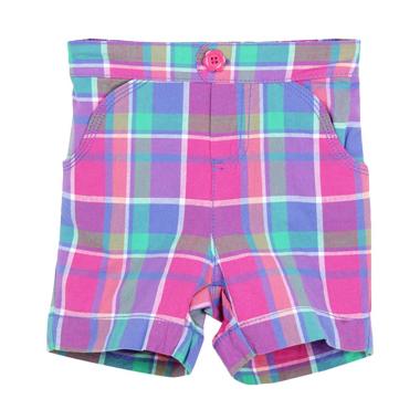 Cargo CIR S05 Cotton Branded Plaid & Floral Short Pants Girls - Purple