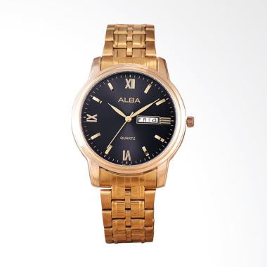 Alba Jam Tangan Pria - Gold Black [9426]