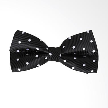 Elfs Shop Bow Tie Polkadot Polyester Dasi Kupu-Kupu Pria - Hitam