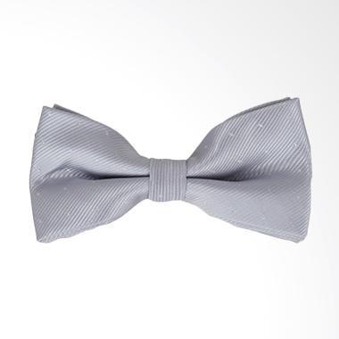 Elfs Shop Bow Tie Dot Polyester Dasi Kupu Kupu Pria - Silver