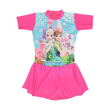 Nice Motif Frozen Snow Rok SD Baju Renang Anak - Fuschia