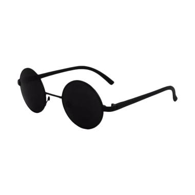 OEM ID Sunglass Bulat Round Pria Wanita Frame - Hitam [SUN 1001-01]