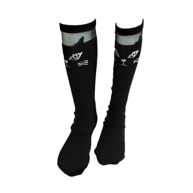 GBS Girls Sock Panjang Cat Kaos Kaki Anak - Black