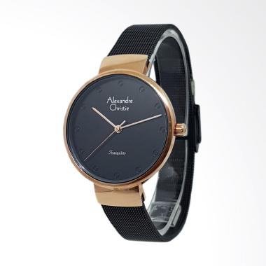 Alexandre Christie 1431368 Analog Tali Pasir Jam Tangan Wanita - Rosegold Hitam
