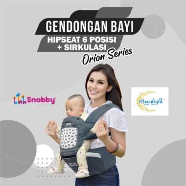 Gendongan Bayi Snobby HIPSEAT - Hitam Hipseat Abu Hipseat
