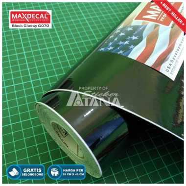 Skotlet Hitam Glossy Scotlet MaxDecal Stiker Metalik Sticker Meteran Roll Scotlite Sepeda Motor Mati