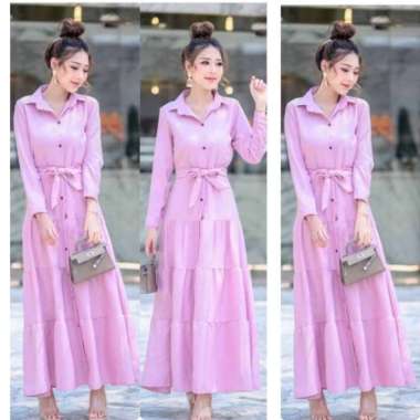 Maxy remple/maxy polos remple/longdress polos/gamis polos/gamis remple/ Maxy Youra Lilac