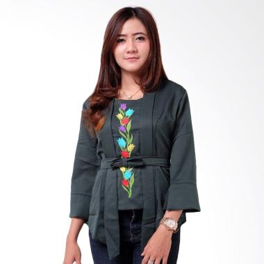 Batik Distro BA9093 Kutu Baru Bordir Kebaya Wanita - Hijau