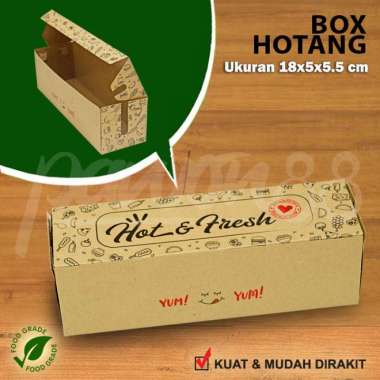 Kotak HOTANG - Box HOTANG - Dus HOTANG | Sostang Hot Dog Tokkebi | KRAFT COKLAT - HOT&FRESH (50 pcs)