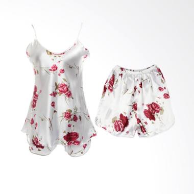WinRos Silk Motif Bunga Piyama Wani ... ur Wanita - Stylish White