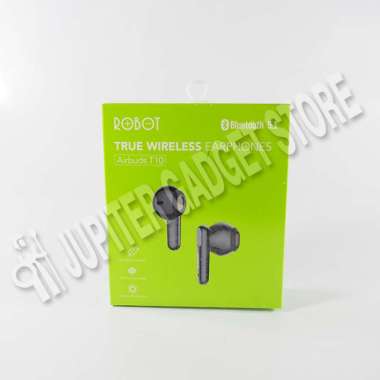 Headset Bluetooth Robot Airbuds T10 Semi-In-Ear TWS Earphones Hitam
