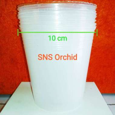 Pot fleksibel flexibel transparan bening besar isi 10 anggrek dewasa Hitam