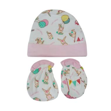 Mamimu Cute Rabbit Set Topi Sarung Tangan & Kaos Kaki Bayi - Pink