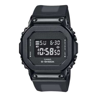 Jam Tangan Wanita Casio G-Shock GM-S5600SB-1DR Square Metal Covered Ladies Black Digital Dial Black