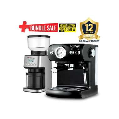 Bundling Kova Espresso Maker dan Kova Sylus Digital Coffee Grinder Hitam