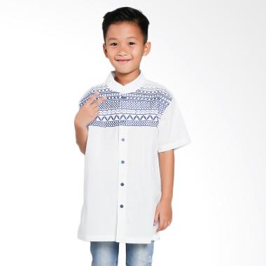 Versail Kids Bordir Motif Kotak Pundak juenes Baju Koko Anak