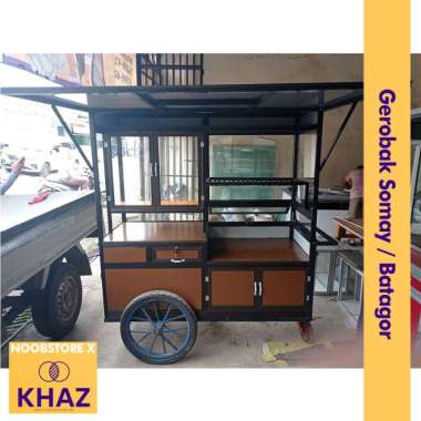 Gerobak Keliling Somay/ Batagor bahan full Alumunium / Gerobak Dorong / Gerobak Dagang
